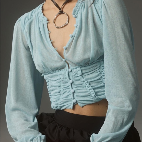 Anthropologie Tops - Anthropologie Sheer Ruched Women's Top